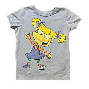 Nickelodeon T-shirt Girls Small 6/6x Purple Rugrats Angelica Cartoon Graphic Tee
